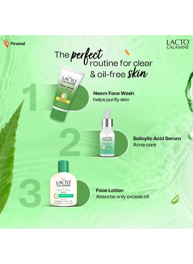 Lacto Calamine Neem Face Wash With Aloe Vera & Turmeric | 150ml each- Pack of 2 | Niacinamide & Salicylic Acid Face Wash | Facewash Reduces Pimples, Purifies Skin & Oil Control | For All Skin Types - Image 2